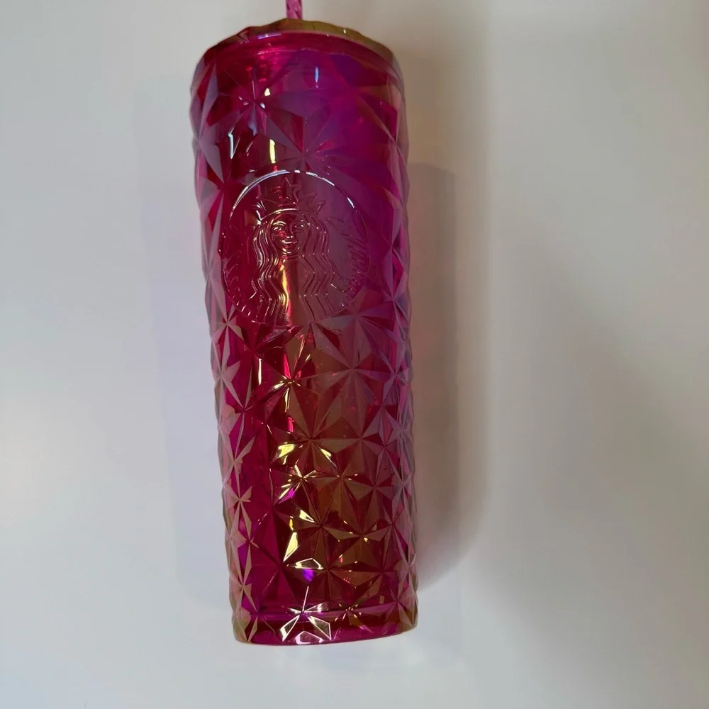 NEW Starbucks Summer 2024 Pink Iridescent Prism Cold Cup Tumbler